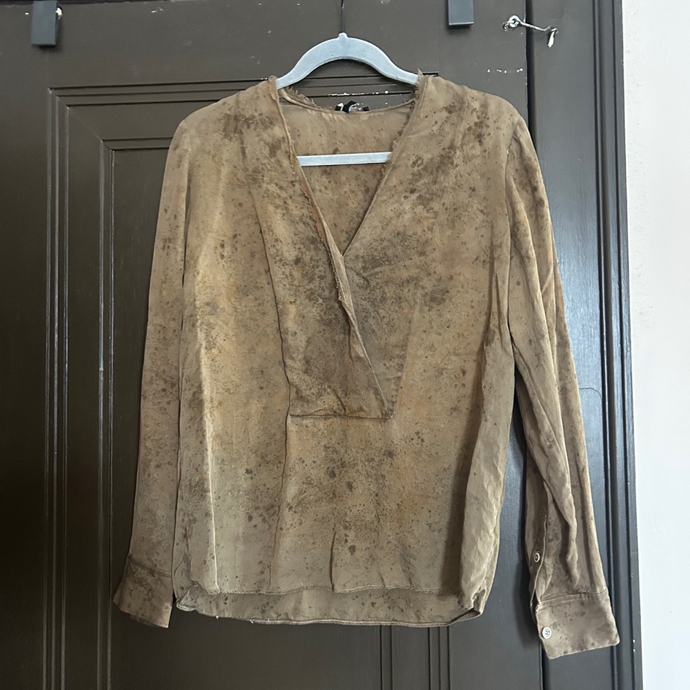 Botanically dyed silk top